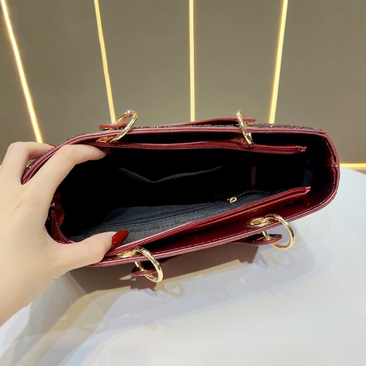 Elegant Rhinestone-Embellished Handheld Purse — product view 3