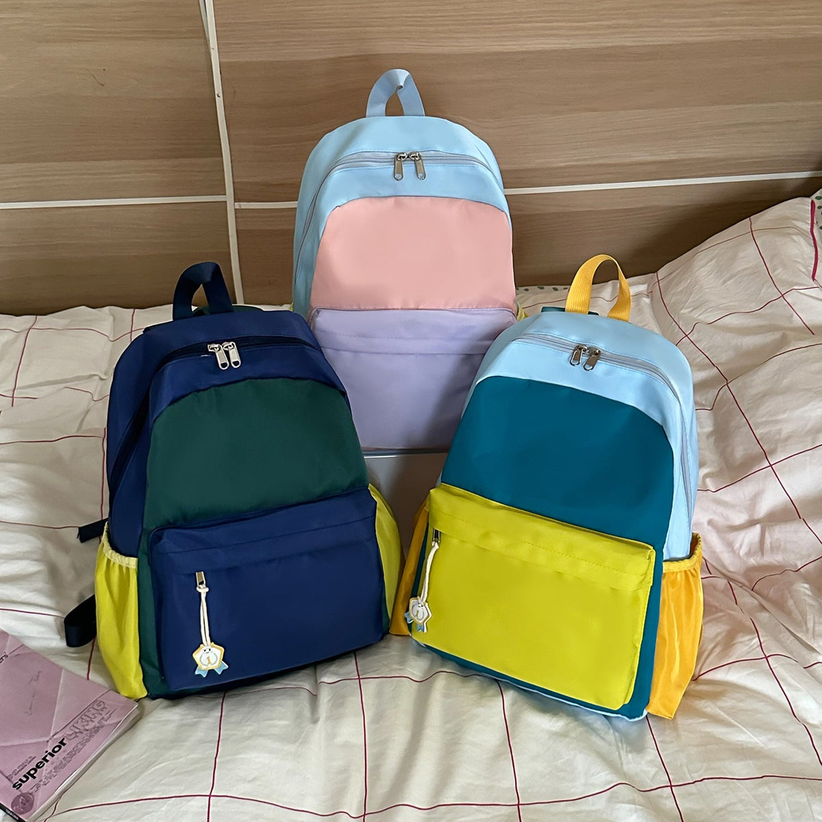 Multifunctional Colorblock Backpack LoungeYard — product view 4