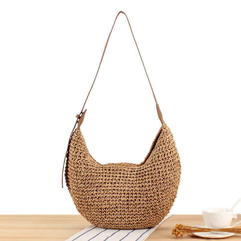 Handcrafted macrame bag with elegant leather accent LoungeYard — product view 6