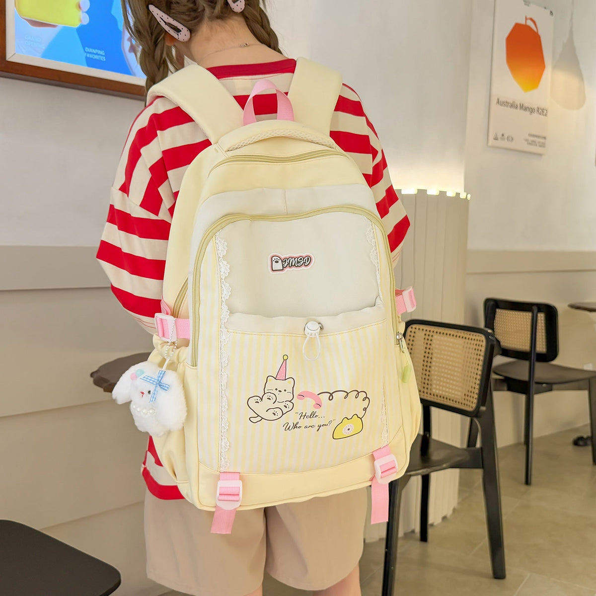 Fun Illustrated Character Backpack LoungeYard — product view 3