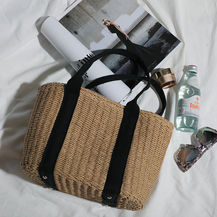 Durable basket bag with contrasting straps LoungeYard — product view 6