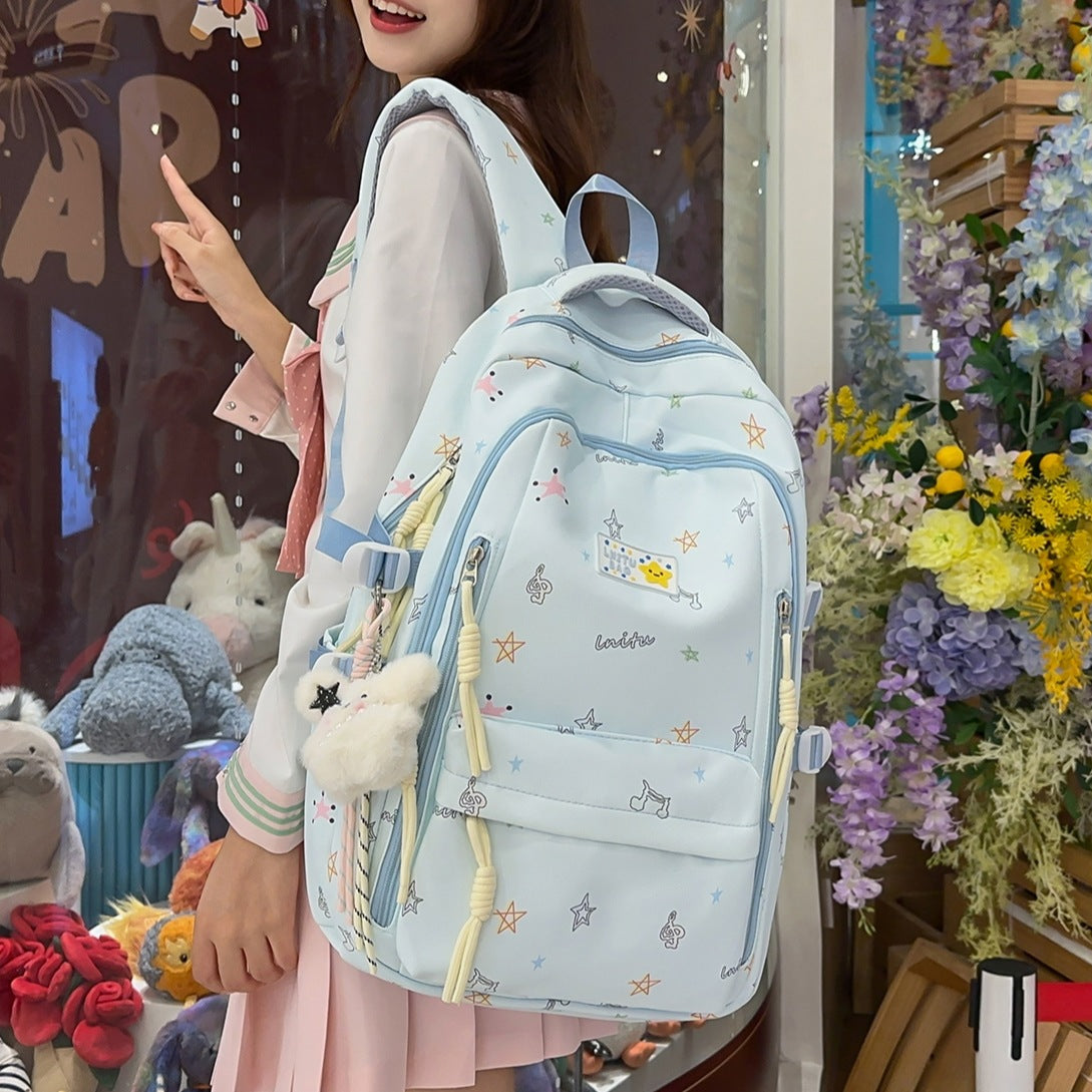 Playful Polka Dot School Backpack LoungeYard — product view 2