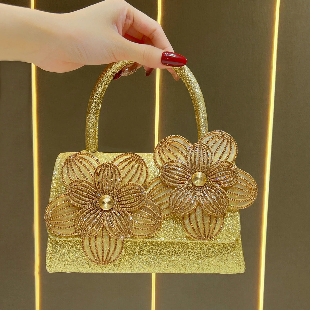 Flower Embellished Evening Handbag — product view 4