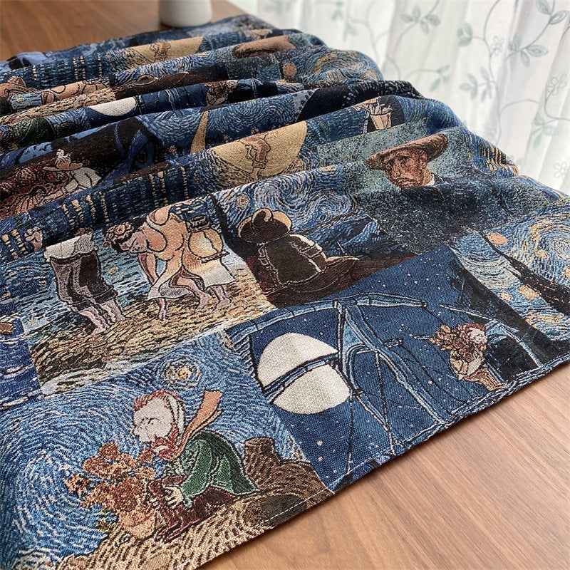 Artistic Van Gogh Pattern Throw Blanket — product view 3