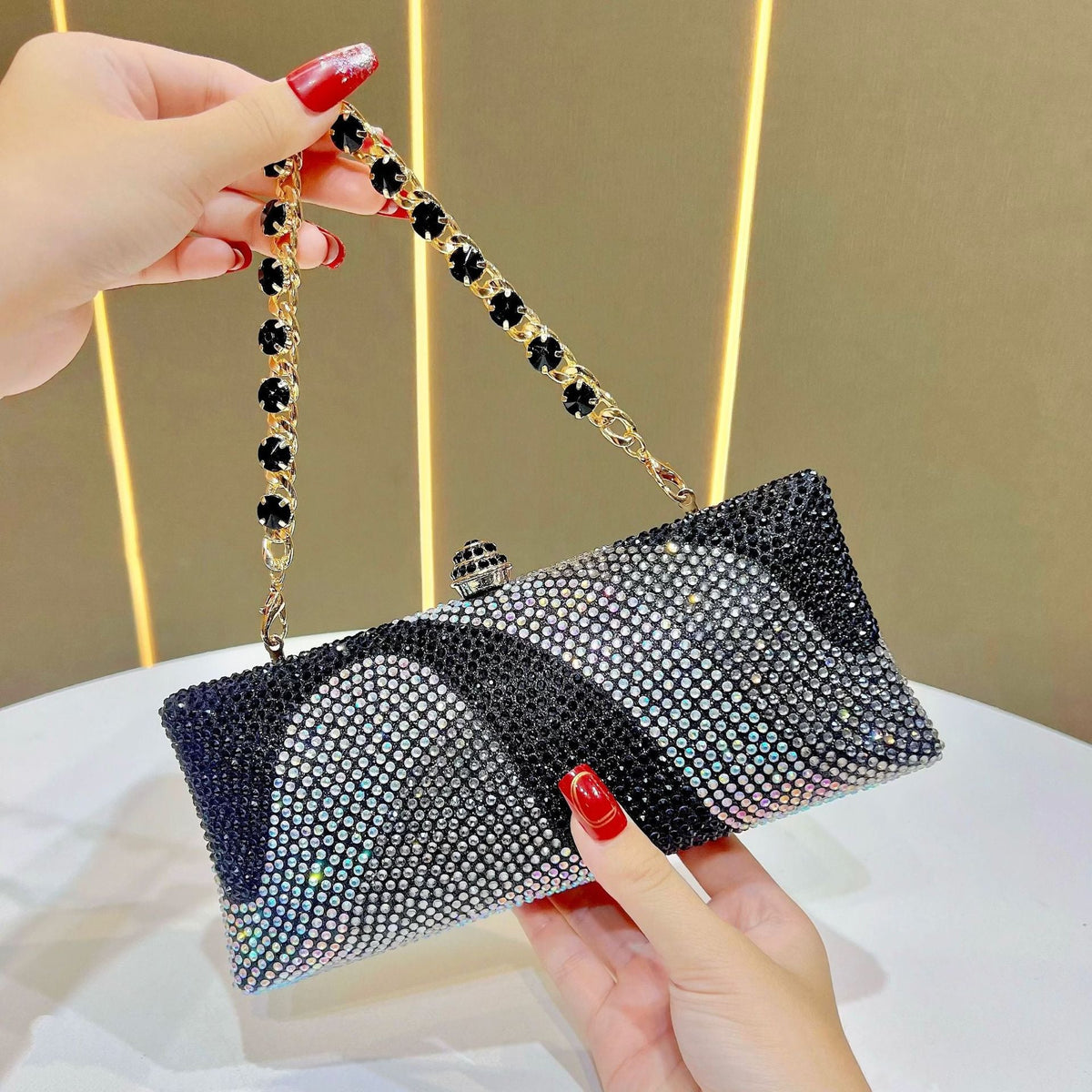 Rhinestone-Embossed Evening Handbag — product view 7
