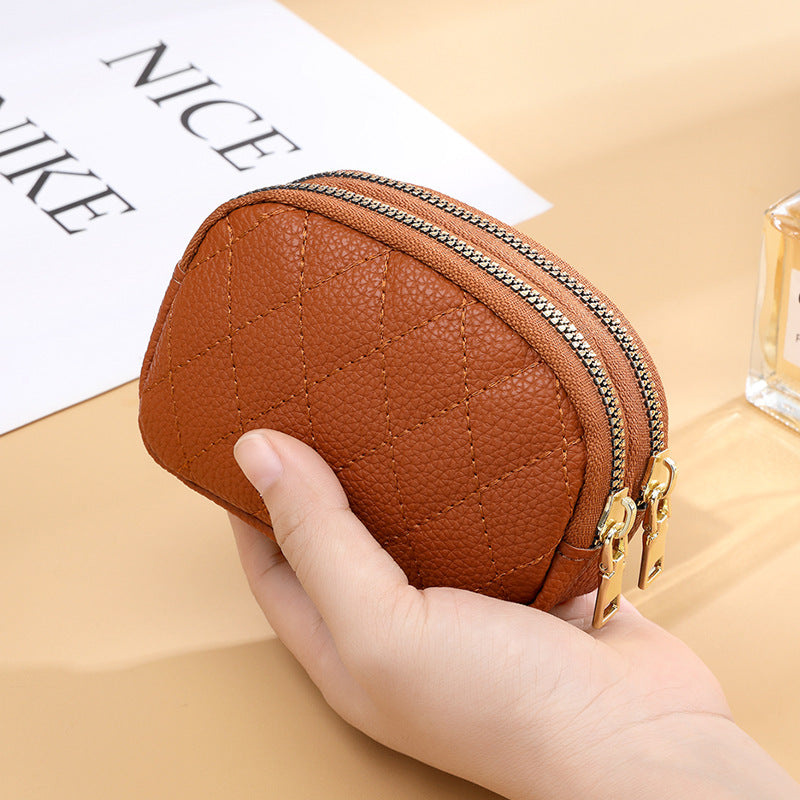 Quilted Double Zip Coin Purse — product view 1