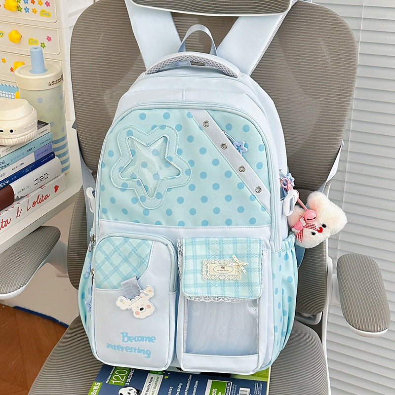 Cute Polka Dot Character Backpack LoungeYard — product view 1