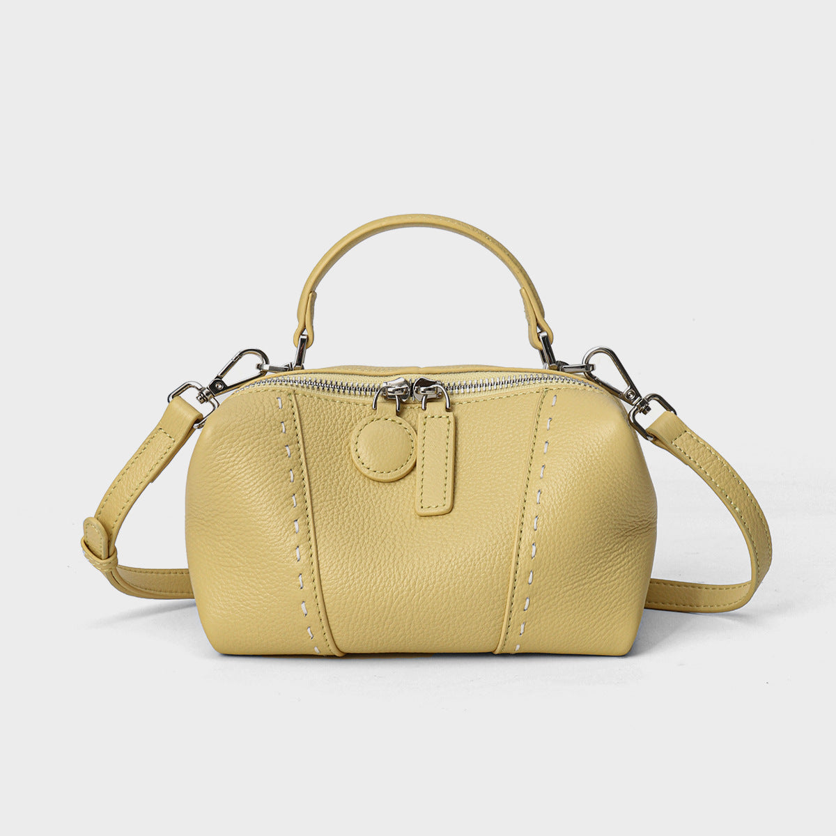 Pebbled Dome Satchel with Detachable Crossbody Strap — product view 7
