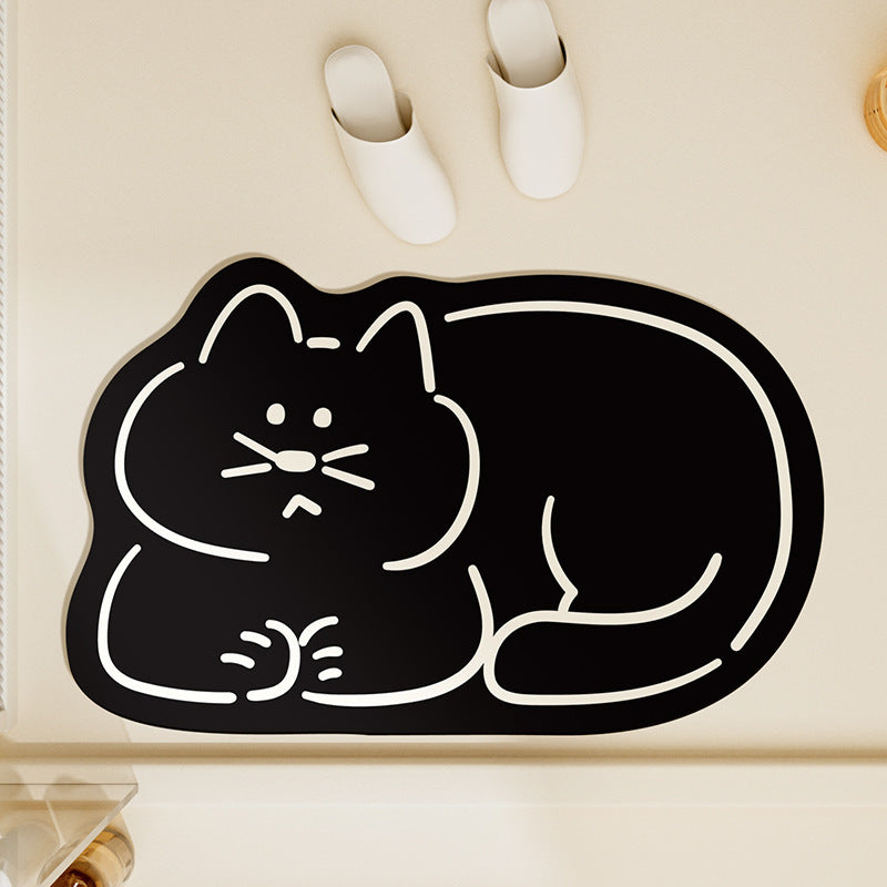 Cat-Shaped Decorative Bath Mat — product view 1