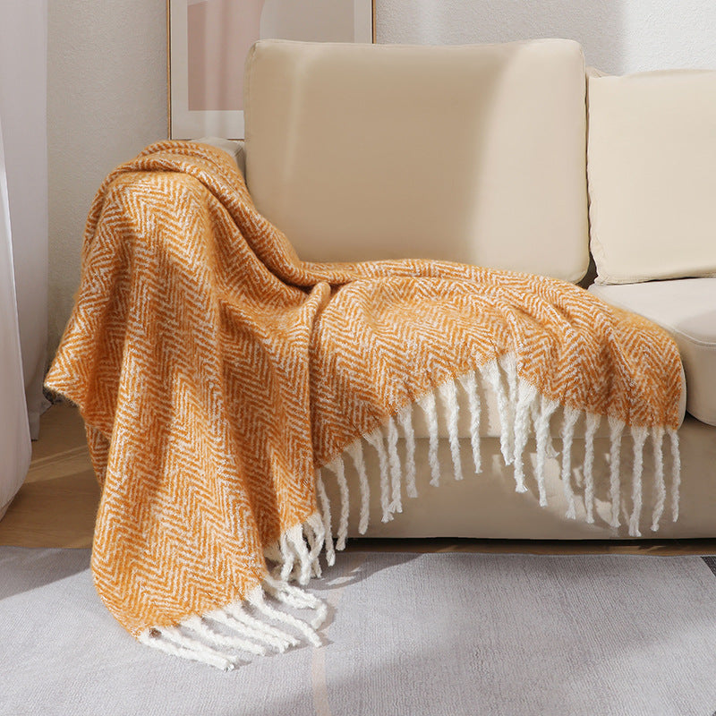 Stylish Herringbone Throw Blanket — product view 2