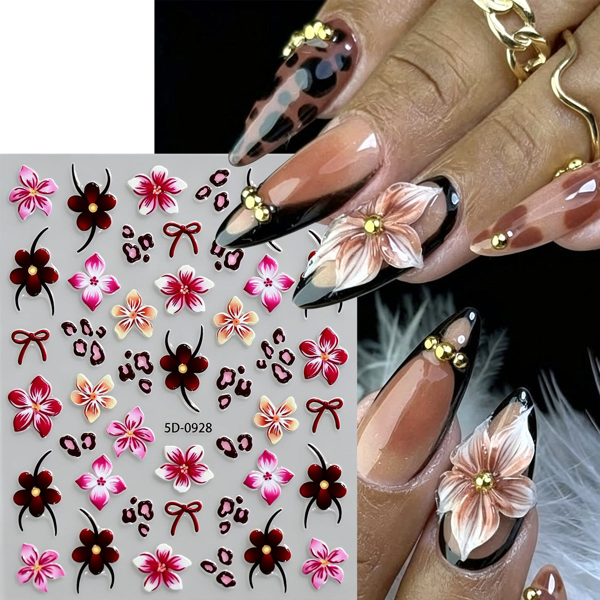 Floral Decorative Nail Art Stickers — product view 4