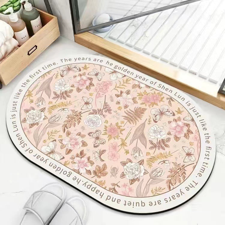 Leaf Patterned Bath Mat LoungeYard — product view 6