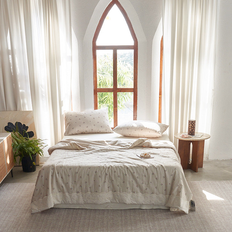 Ladies elegant bedspread with delicate floral pattern LoungeYard — product view 7