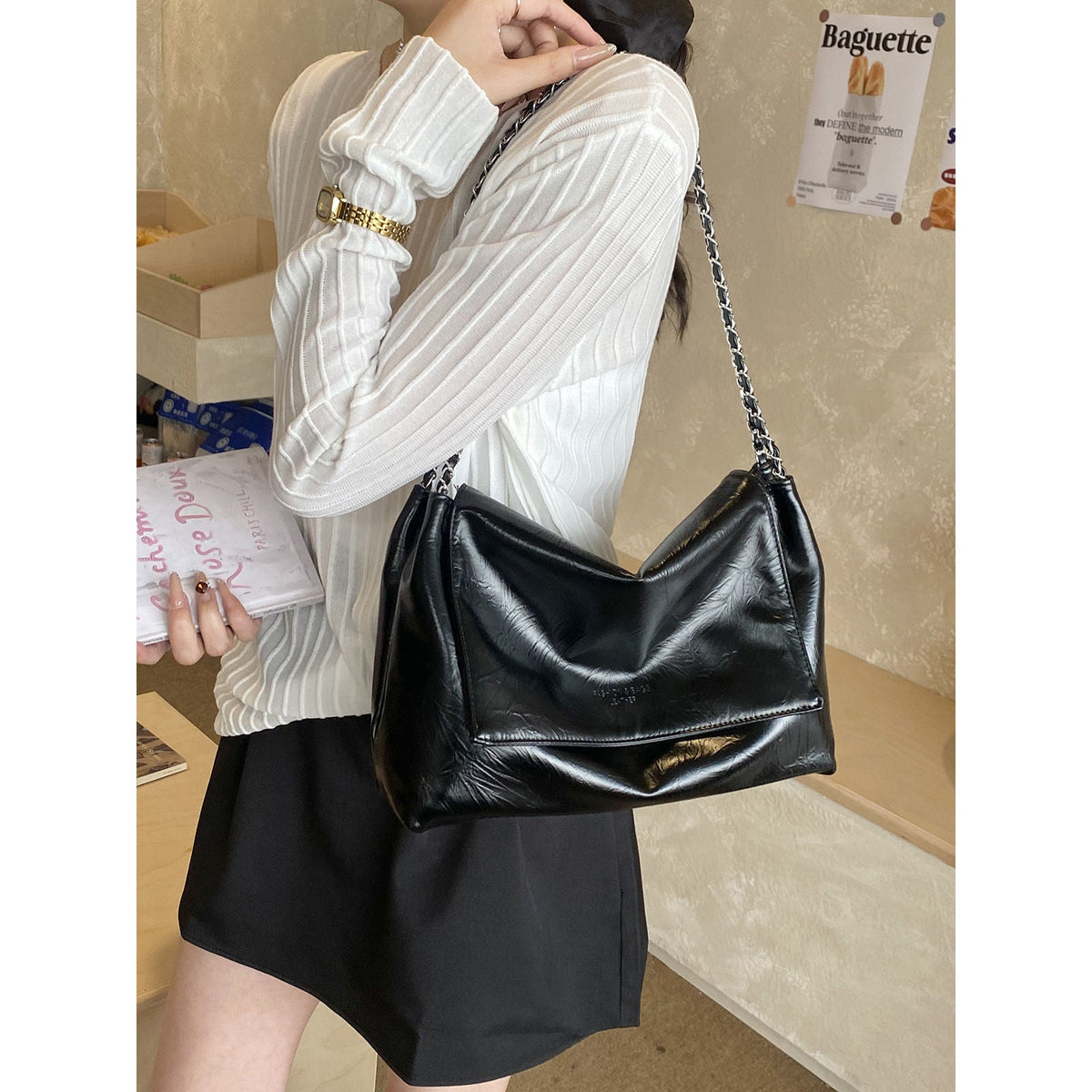 Chic Foldover Shoulder Bag LoungeYard — product view 1