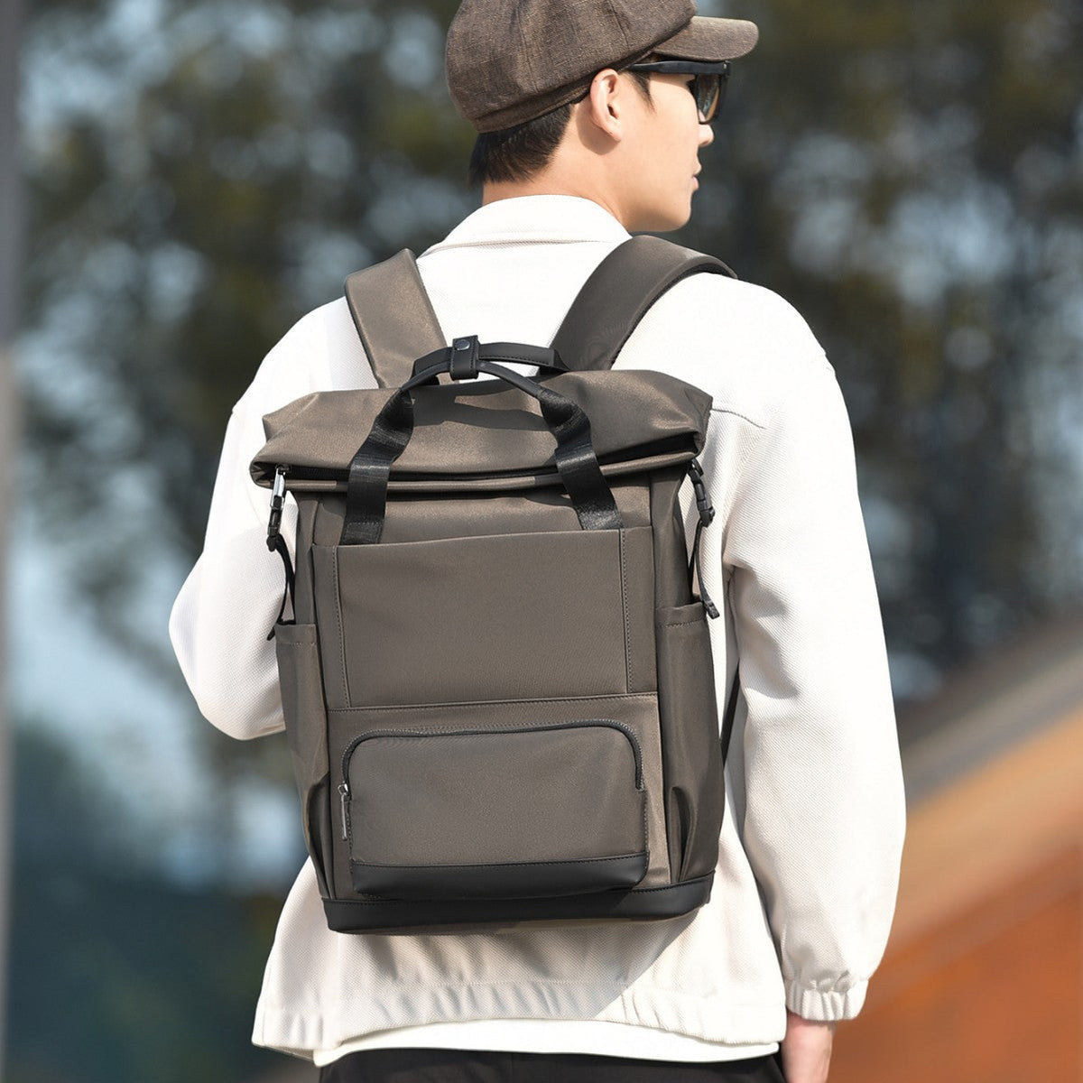 Durable Waterproof Roll-Top Backpack LoungeYard — product view 3
