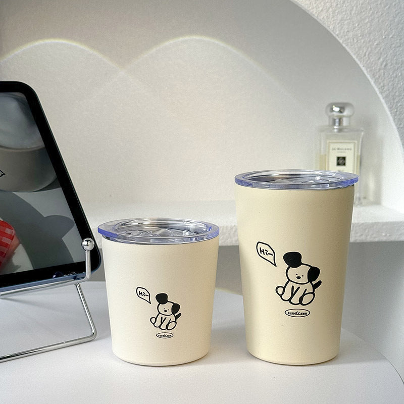 Ladies Insulated Drinking Cup with Charming Dog Design LoungeYard — product view 1