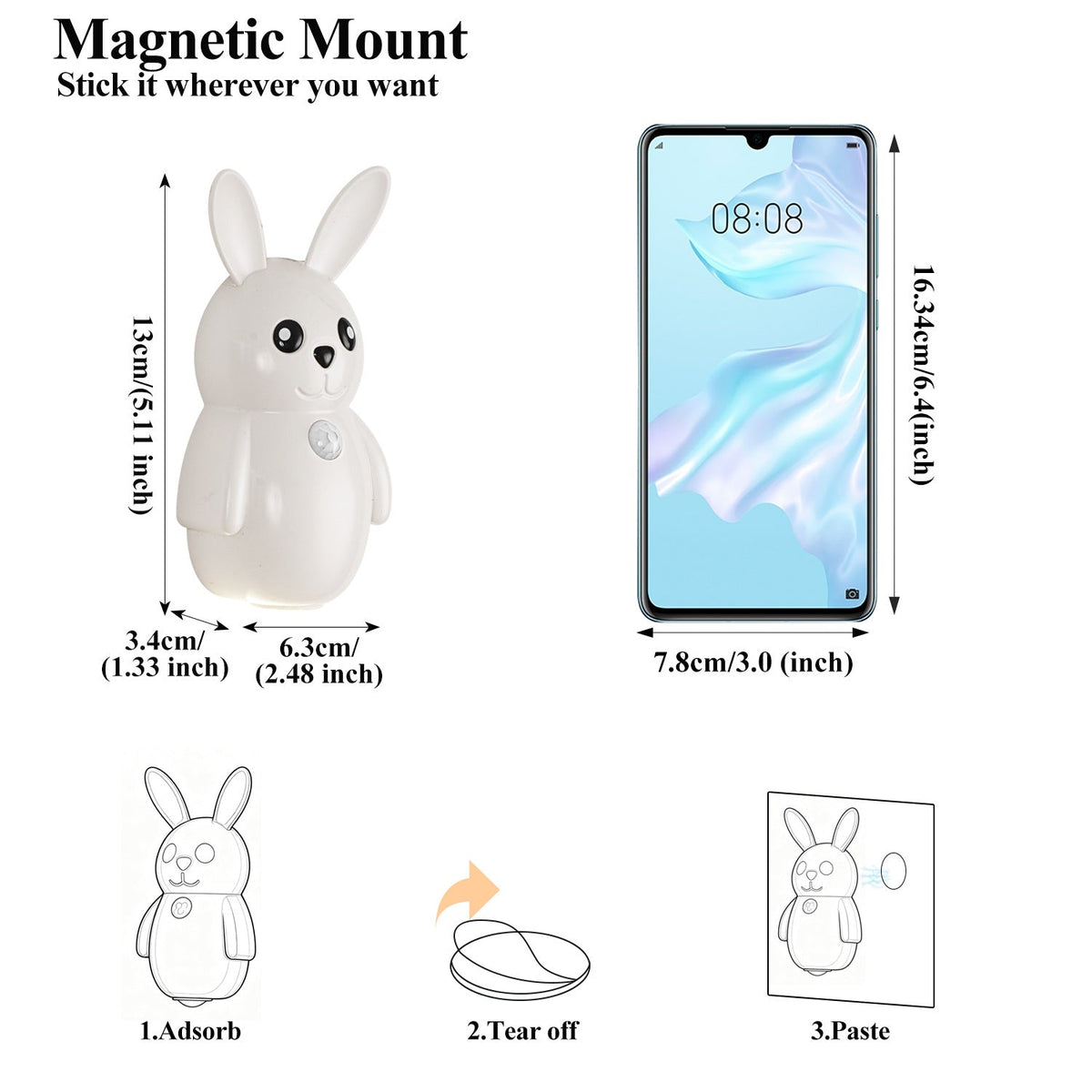 Cute Rabbit Magnetic Phone Holder — product view 5