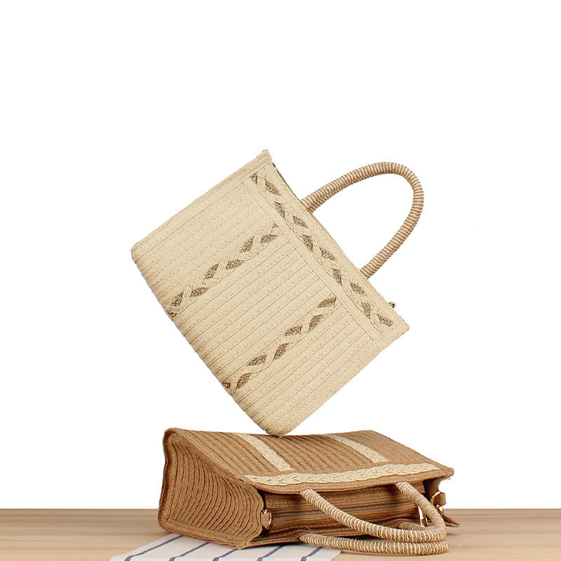 Stylish handbag with artistic ribbed design LoungeYard — product view 1