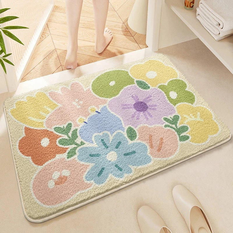 Floral Patterned Bath Mat LoungeYard — product view 2