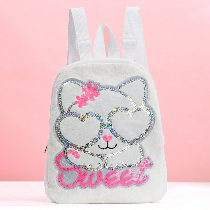 Plush backpack with animal design LoungeYard — product view 1