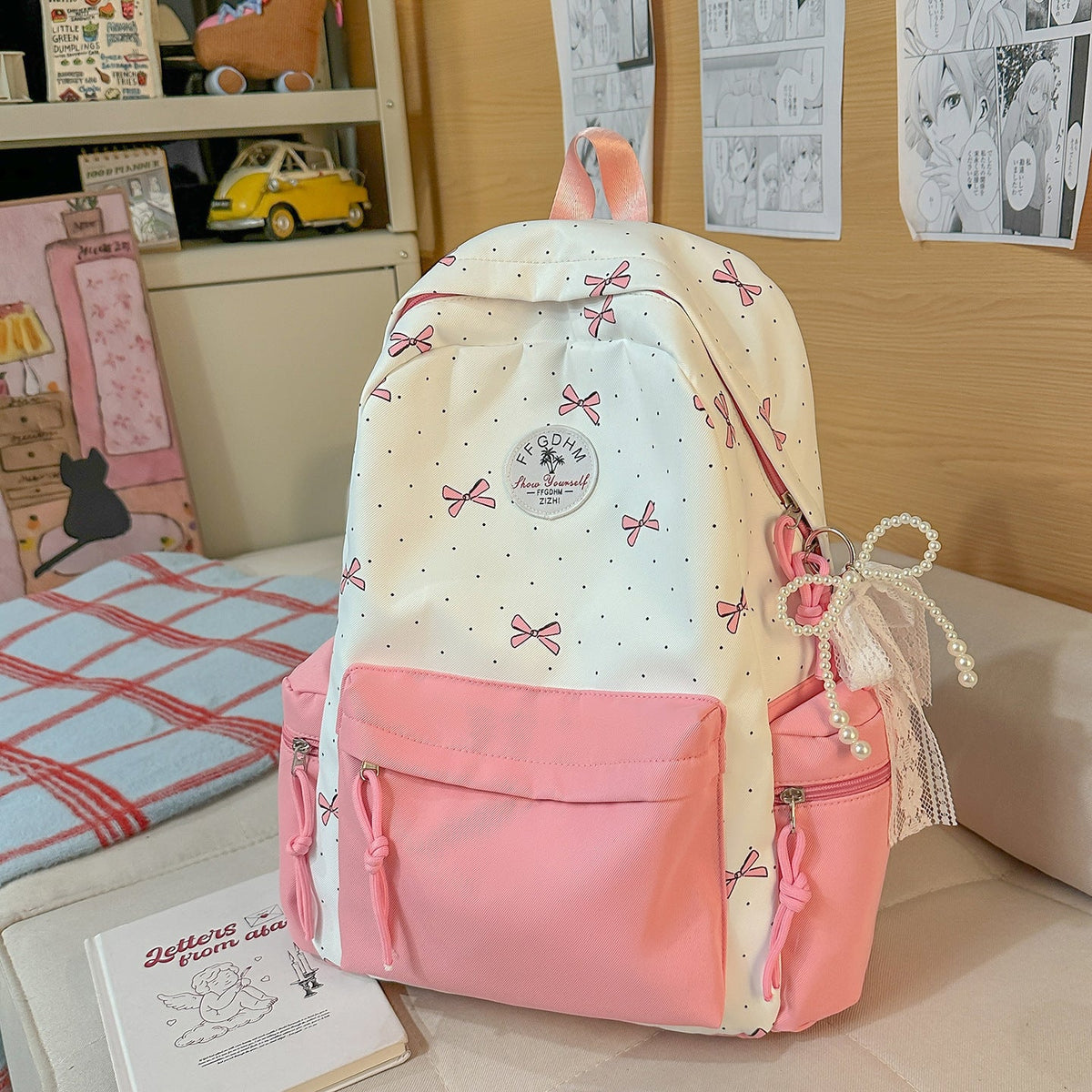 Stylish Bow-Embellished Casual Backpack LoungeYard — product view 6