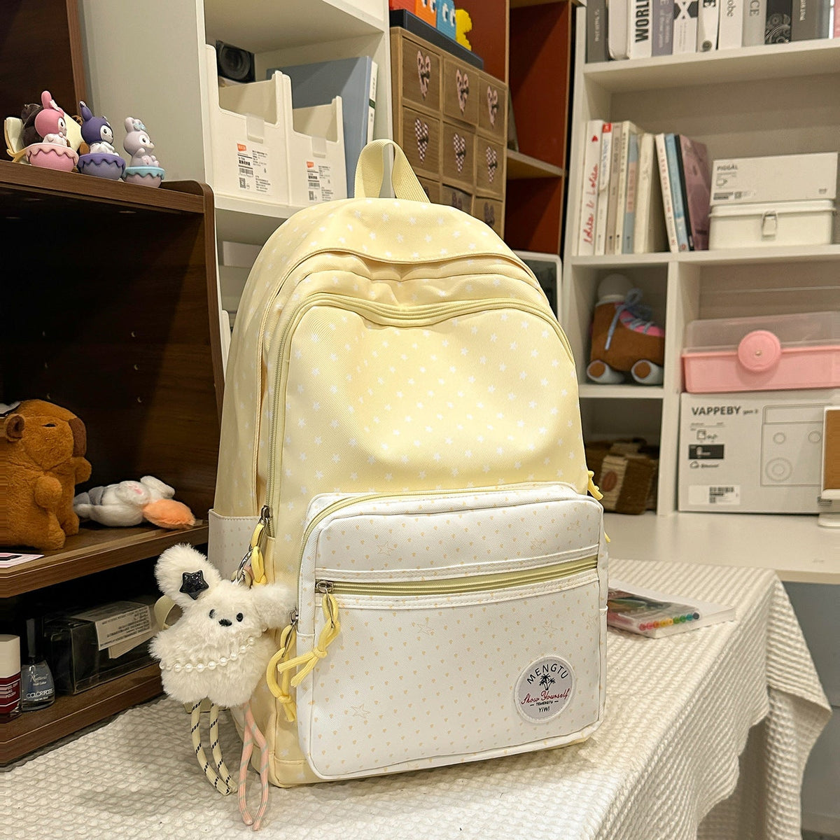 Whimsical Star-Patterned School Backpack LoungeYard — product view 6