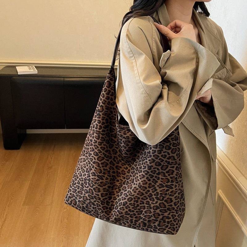 Suede Leopard Print Hobo Bag LoungeYard — product view 2