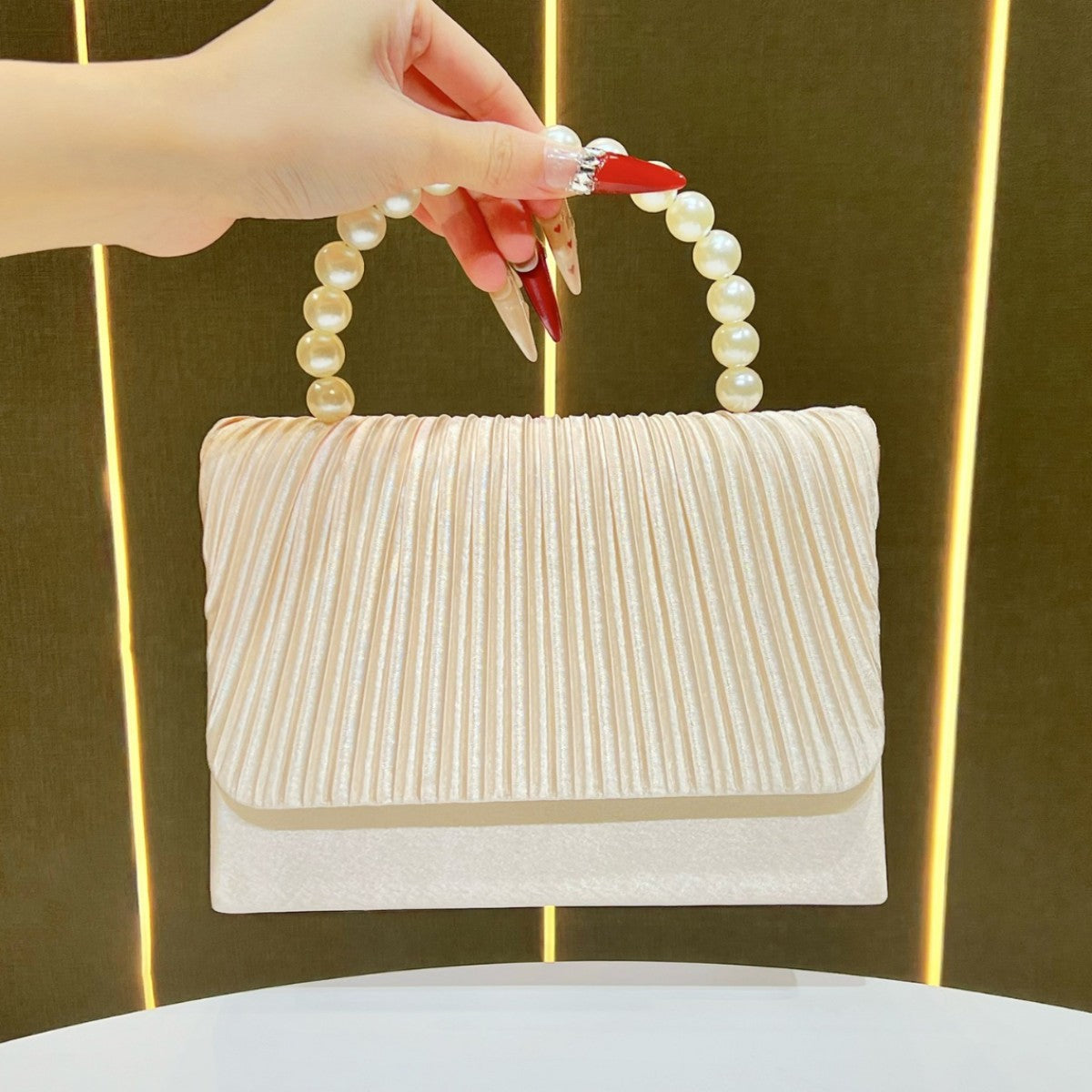 Pleated Elegant Evening Handbag — product view 1