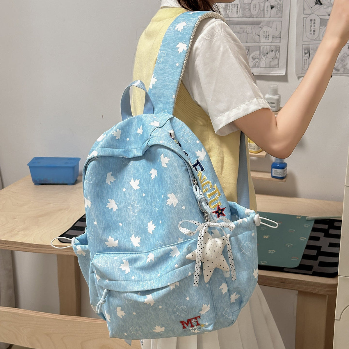Whimsical Floral Patterned Backpack LoungeYard — product view 3