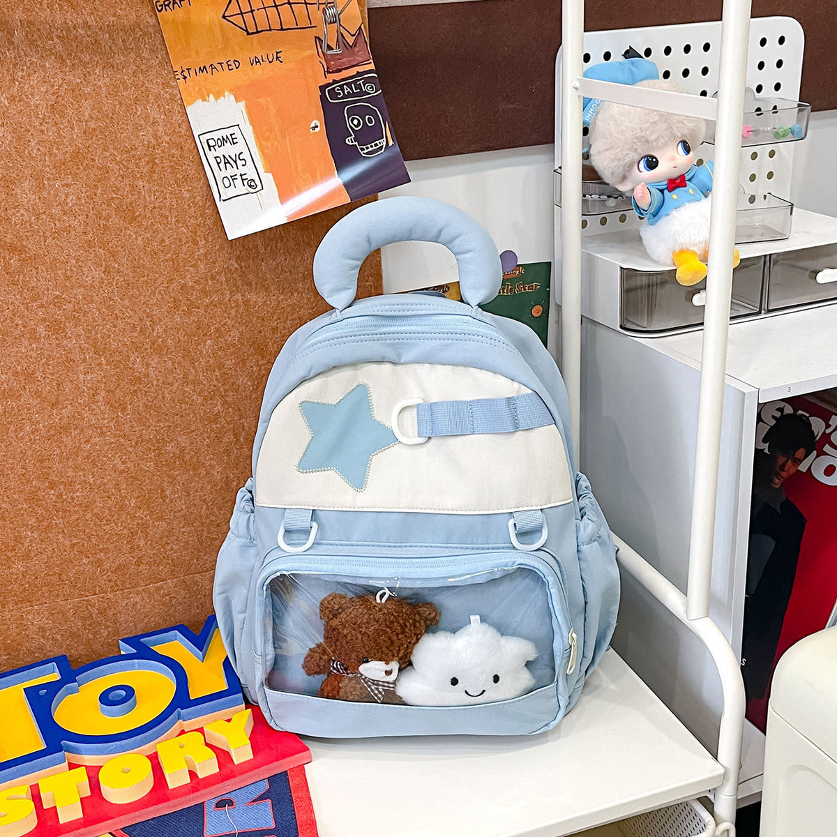 Cute Star-Embellished Mini Backpack LoungeYard — product view 7
