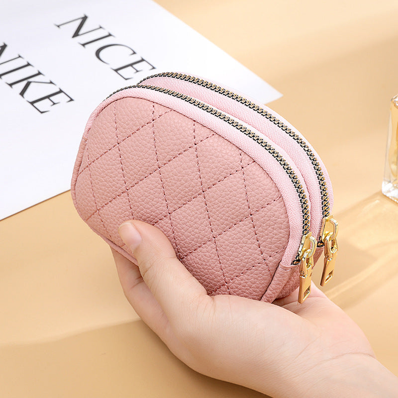 Quilted Double Zip Coin Purse — product view 4