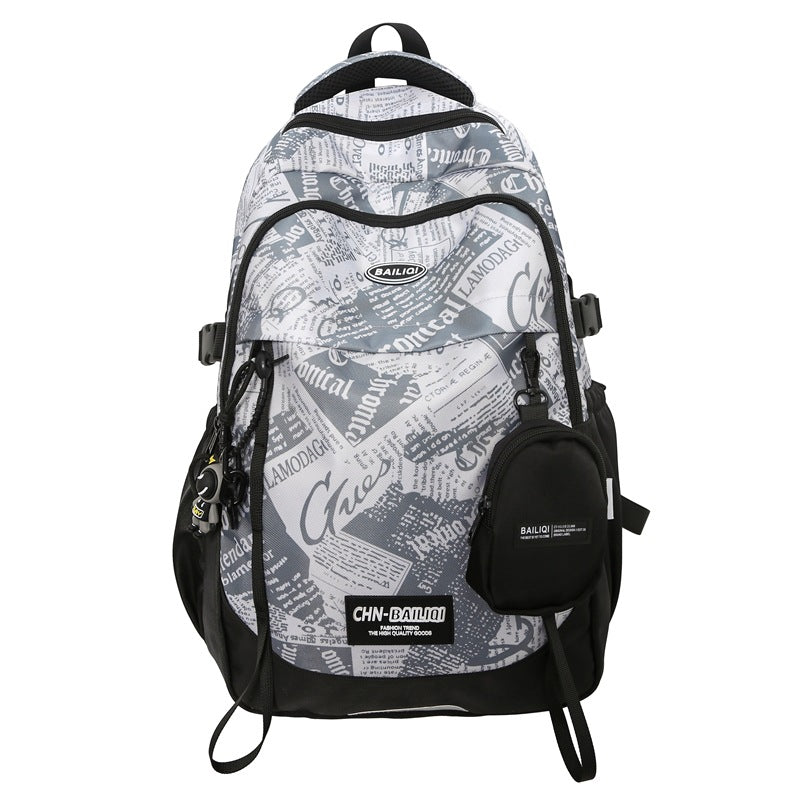 Graphic Design Multi-Pocket Backpack LoungeYard — product view 5