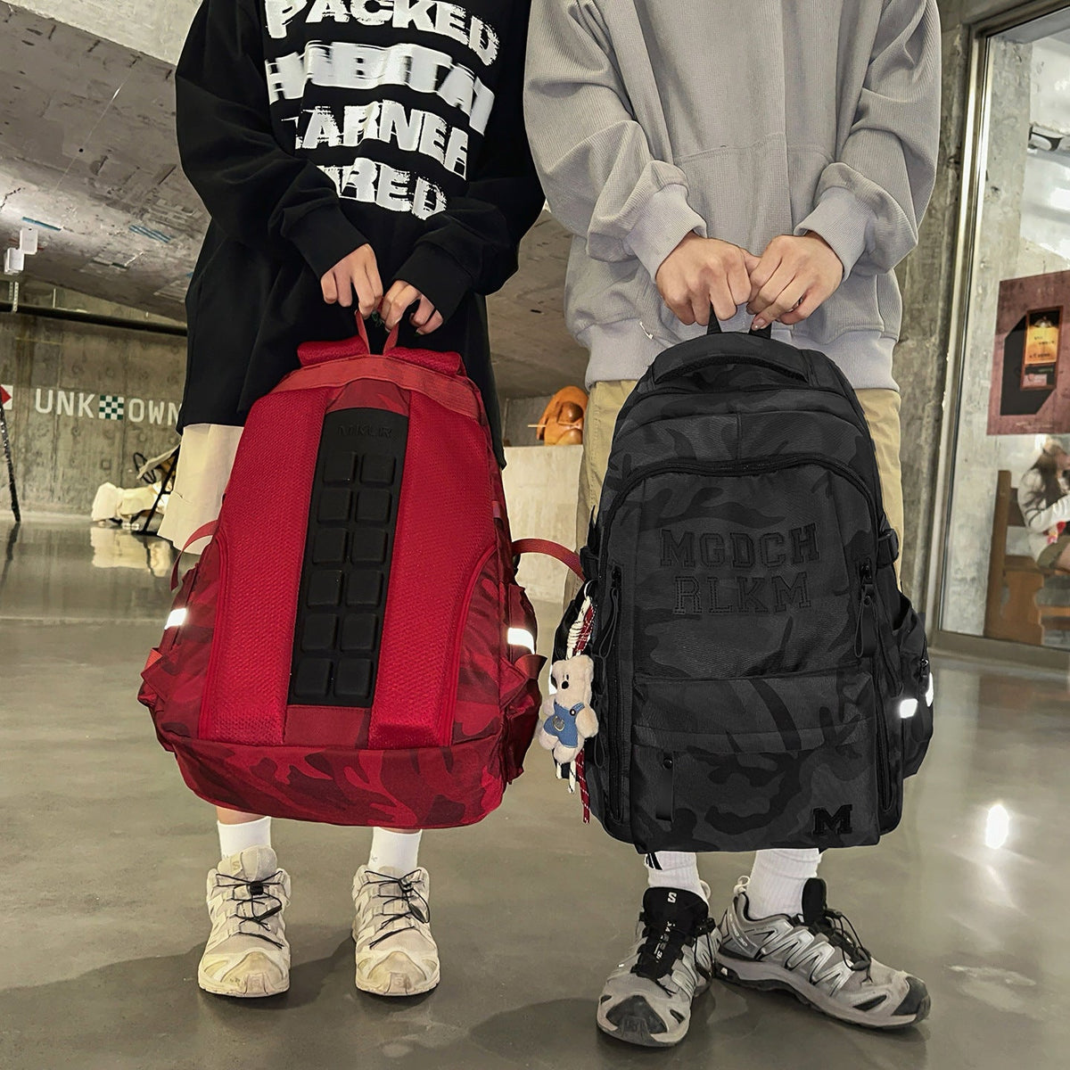 Multi-Pocket Camouflage Backpack LoungeYard — product view 3