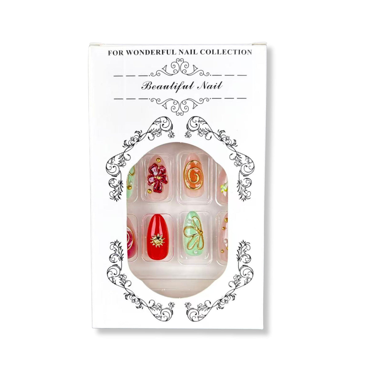 Creative Floral-Design Press-On Nails Set — product view 4