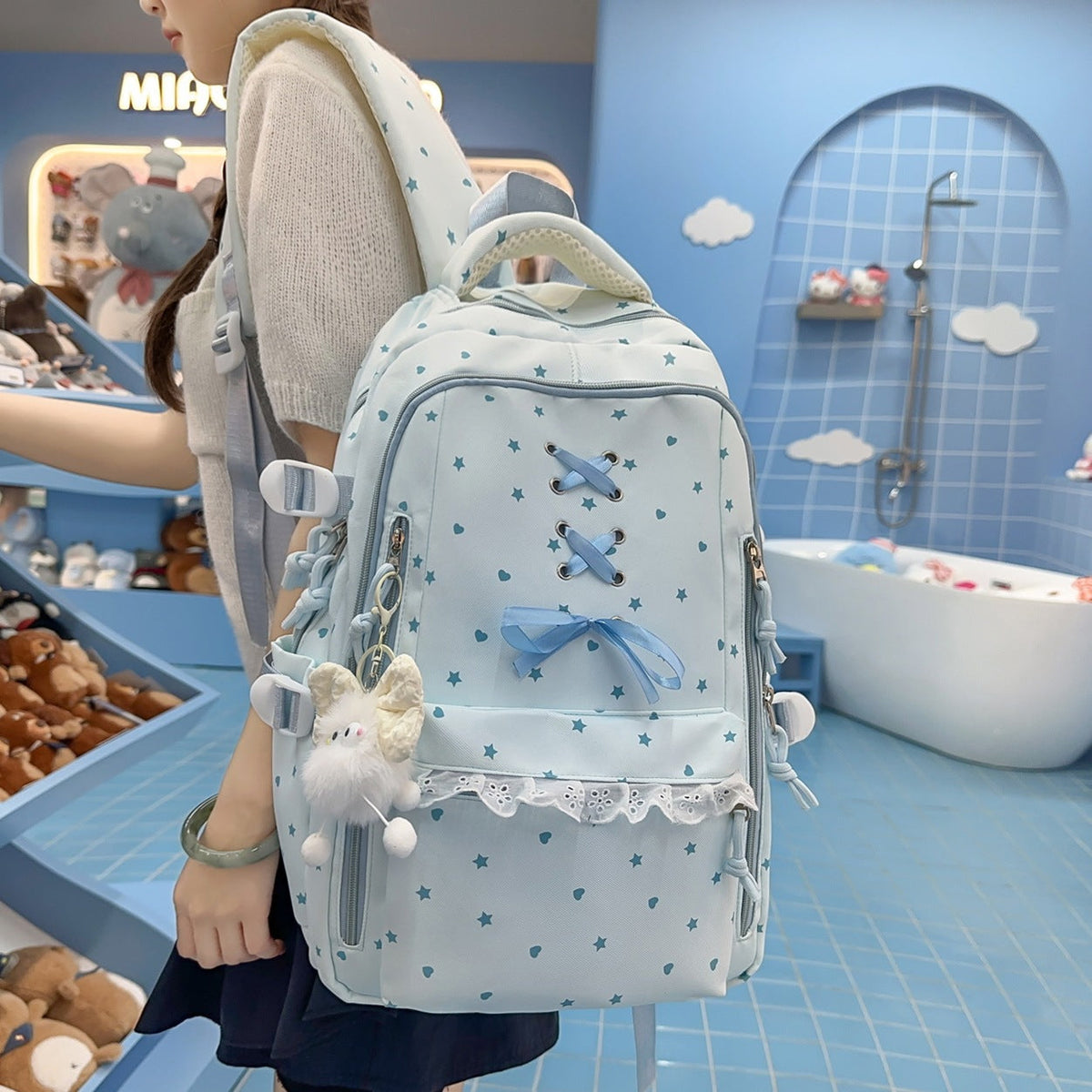Decorative Star-Patterned Backpack LoungeYard 1791205780 — product view 2
