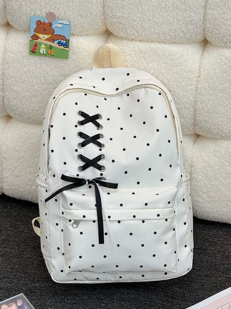 Playful Polka Dot Casual Backpack LoungeYard — product view 6