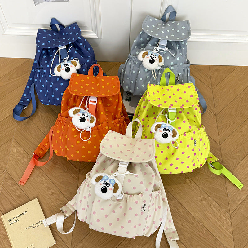 Playful Polka Dot Drawstring Backpack LoungeYard — product view 4