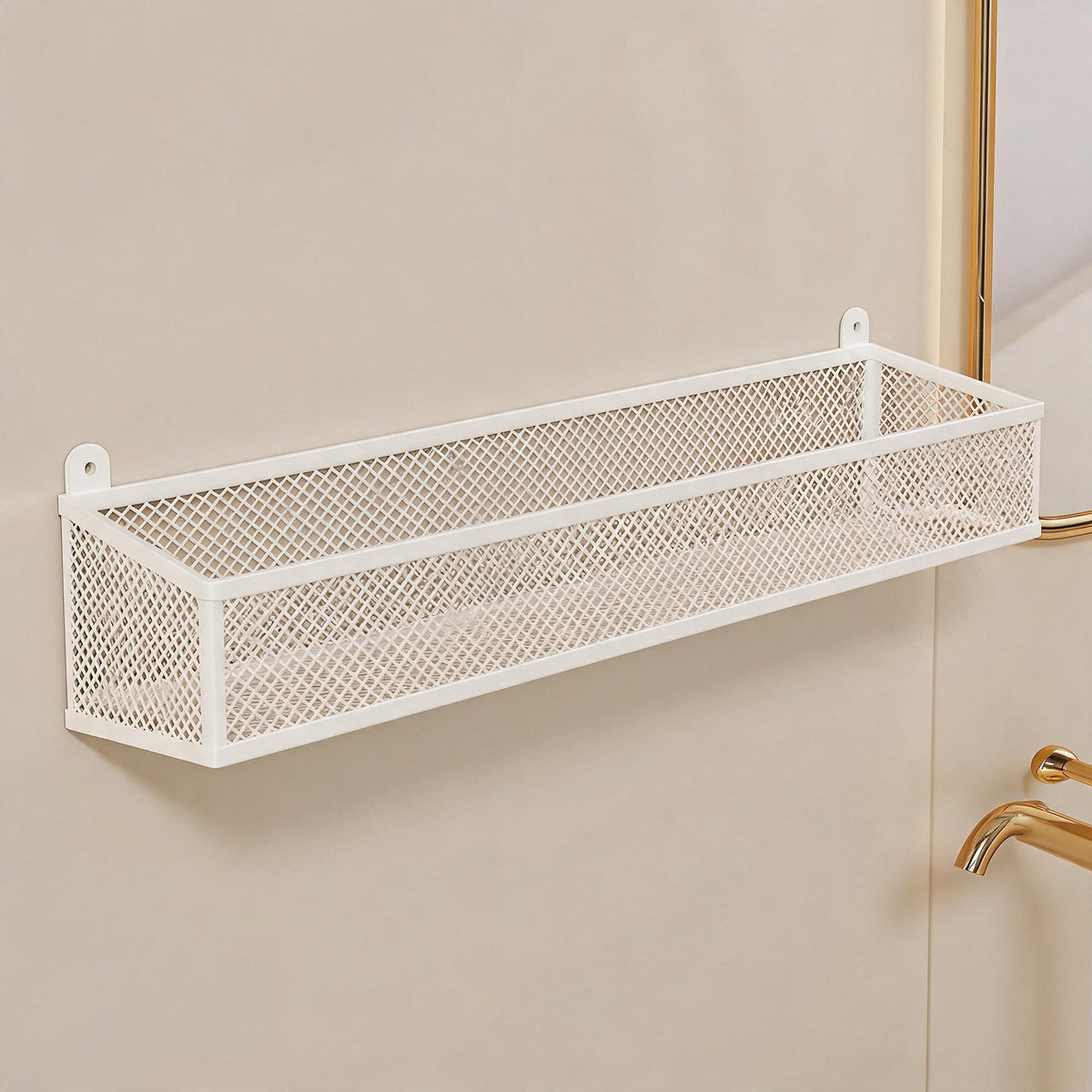 Wall-Mounted Metal Mesh Bathroom Storage Basket — product view 1