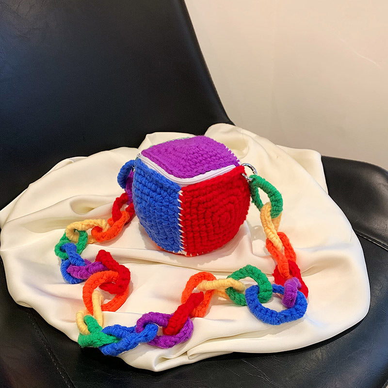 Colorful Geometric Crochet Mini Crossbody Bag — product view 6