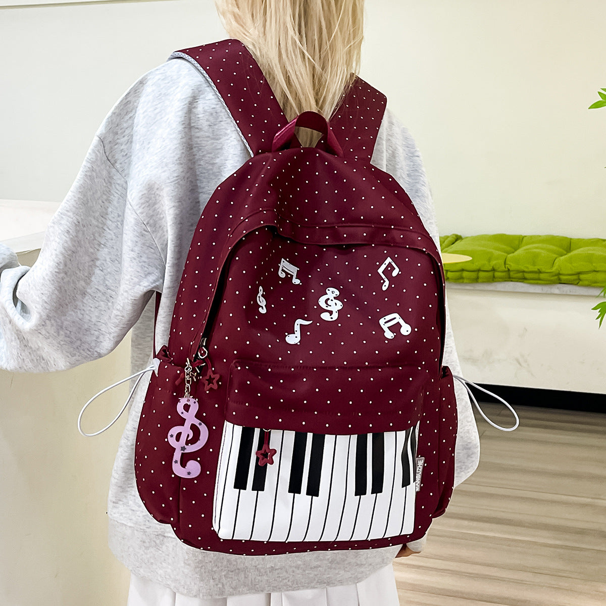 Musical-Themed Casual Backpack LoungeYard — product view 2