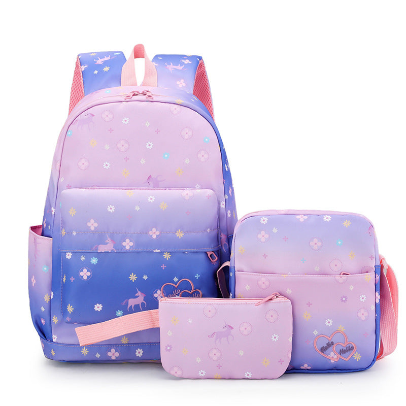 Cute Multi-Pocket School Backpack Set LoungeYard — product view 1