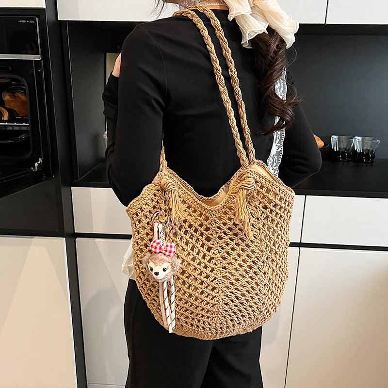Woven Straw Beach Bag — product view 1