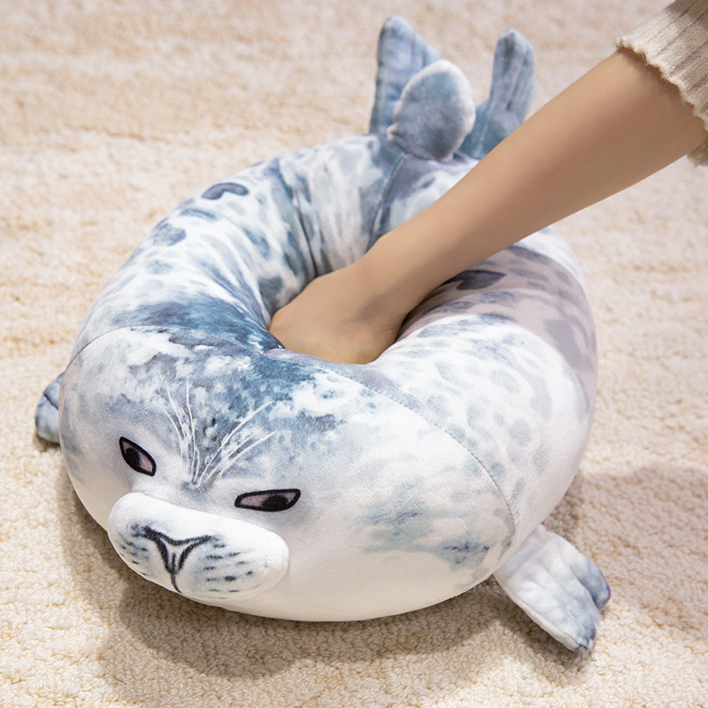 Oversized Round Seal Body Pillow with Weighted Core and Embroidered Anime Face LoungeYard — product view 1