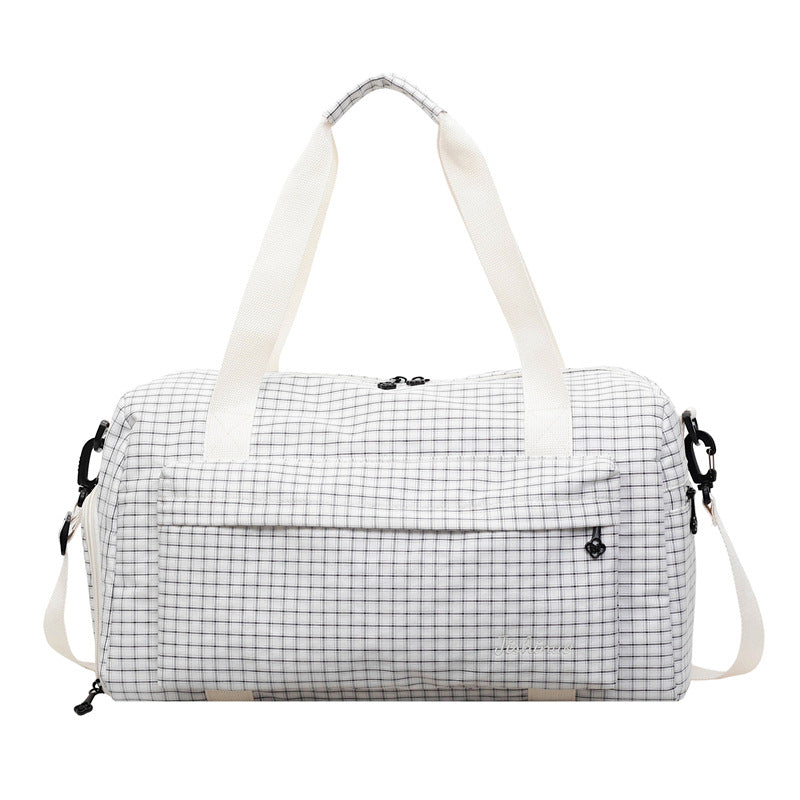 Grid Patterned Travel Duffel Bag LoungeYard — product view 7