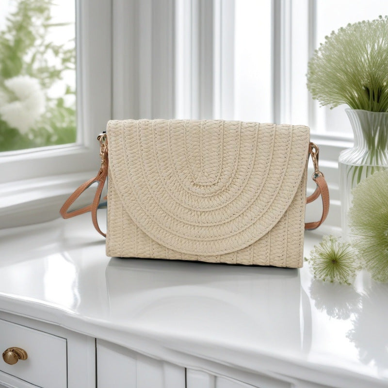 Woven Natural Material Crossbody Bag LoungeYard — product view 6