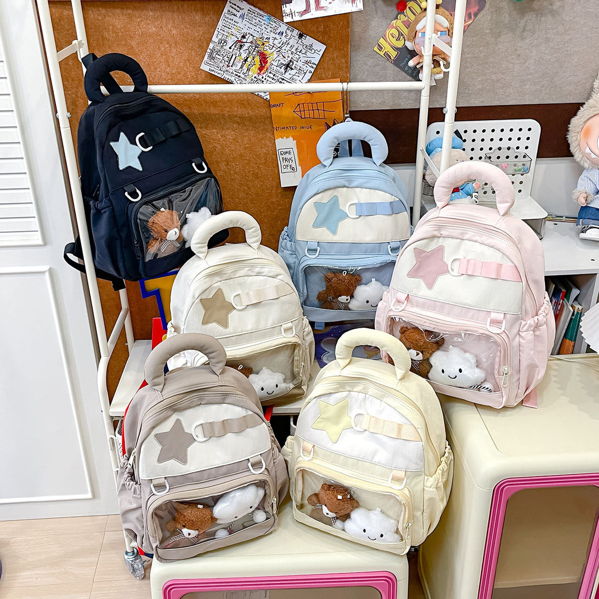 Cute Star-Embellished Mini Backpack LoungeYard — product view 4