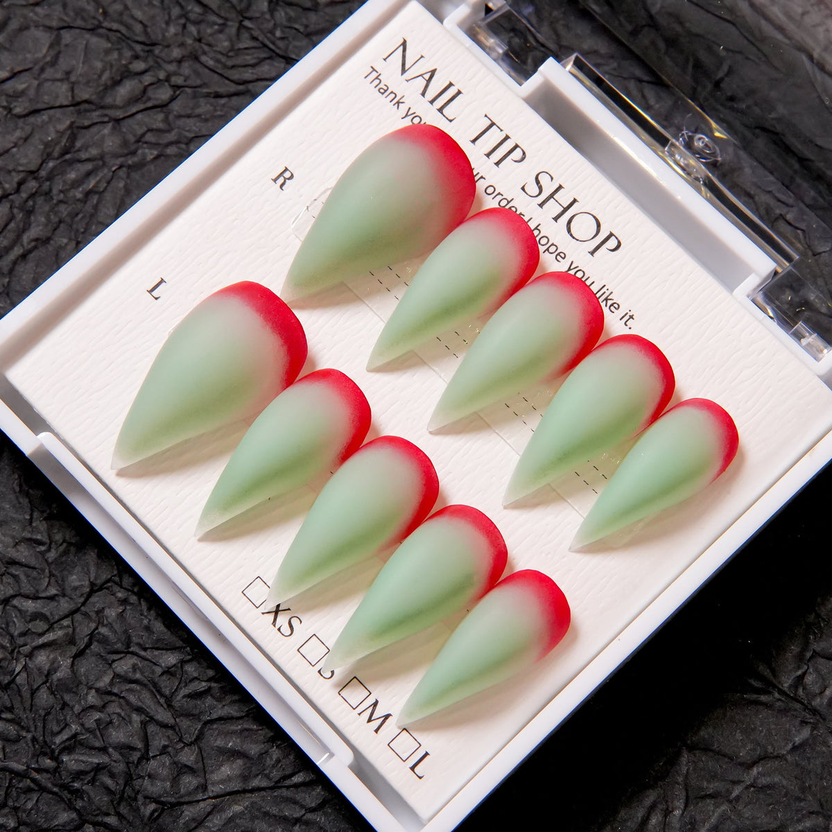 Stiletto Press-On Nail Set with Ombre Tip Design — product view 4