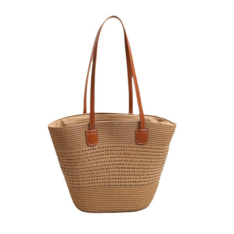 Elegant Bast bag with leather accents LoungeYard — product view 5