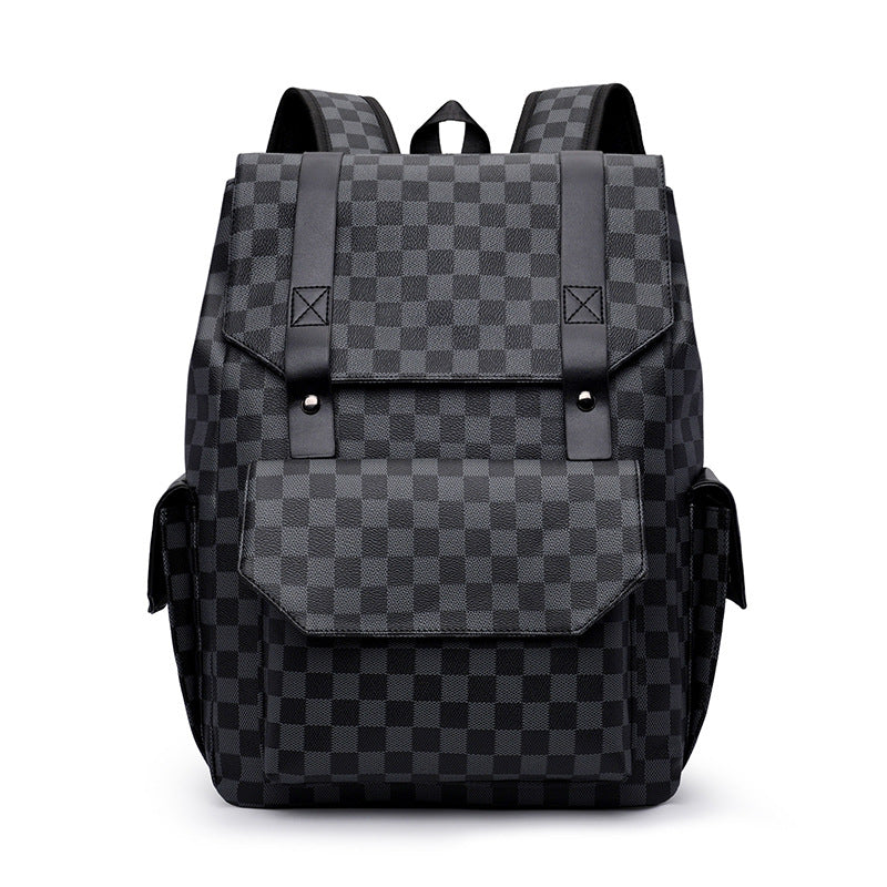 Stylish Checkerboard Pattern Backpack — product view 1