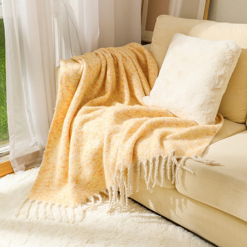 Ladies elegant and cozy blanket with fringes LoungeYard — product view 6